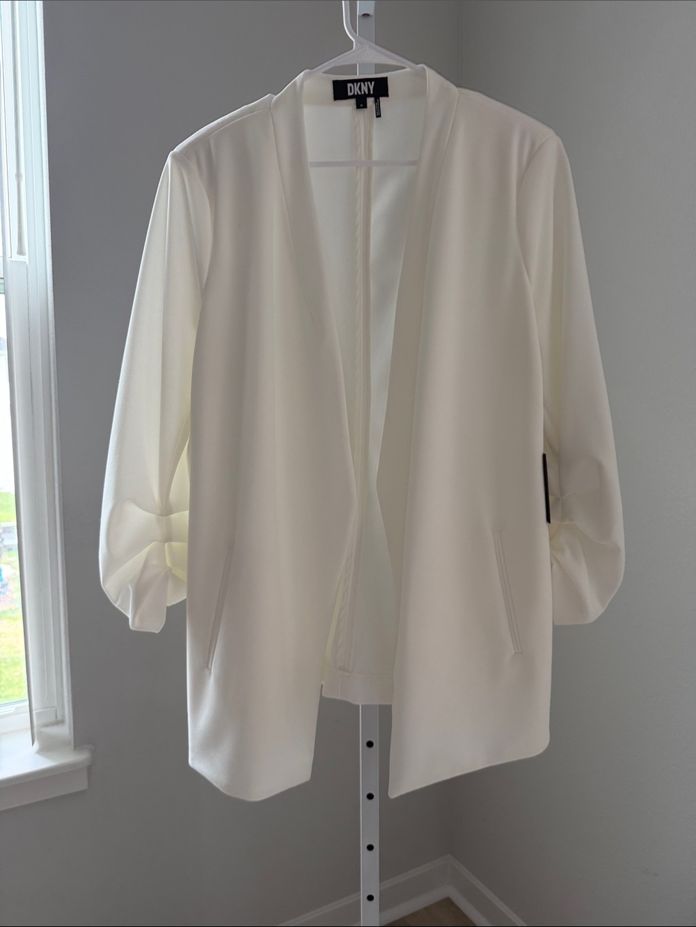 DKNY Cream Open-Front Blazer